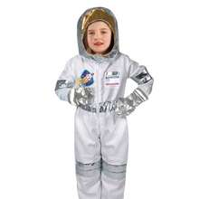 Disfraz de astronauta para niños de 3 años en adelante, accesorios realistas de disfraz de astronauta, disfraz de Halloween para niños - Blanco - Ver 5