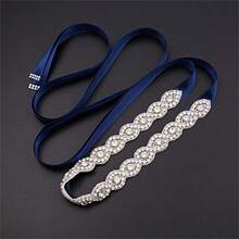 1 件优雅手工水晶腰带，新娘礼服腰带，皇家风格，欧美时尚 - 彩色 - 查看 15