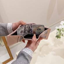 Cartera pequeña con estrella plateada, cartera trifold de mujer, cartera minimalista versátil - Multicolor - Ver 4