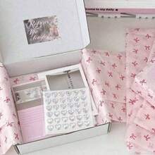 30 Sheets Pink Bow Tissue Paper, Cute Bowknot Printed Gift Wrap Tissue Paper Decorative Art Paper For Mother's Day Gift Packing Coquette Birthday Wedding Party DIY Crafts - 多色的 - 查看 4