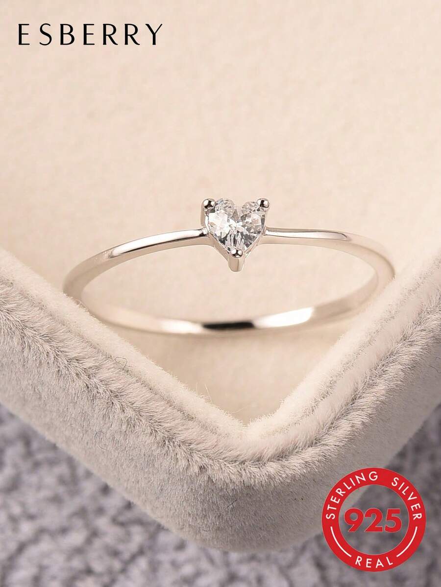 ESBERRY 1pc 925 Sterling Silver Eternal Ring, Luxurious & Exquisite Jewelry Gift For Women