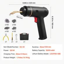 Cordless Plastic Welder, 120W Plastic Welding Gun With 400PCS 4 Types Hot Staples, Rechargeable Hot Staple Welding Gun, Plastic Car Bumper Repair Kit For Kayak, Toys, Plastic Crack Repair - 120W - View 7