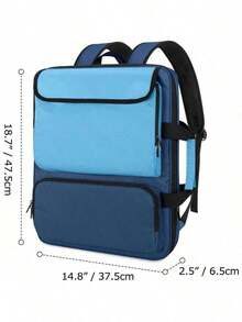 Art Portfolio Bag Backpack, A3 Art Portfolio 15x 18 Inch, Artist Travel Tote Bag Artwork And Drawing Supplies, Blue Empty Bag, Patent Design - Blue - View 5