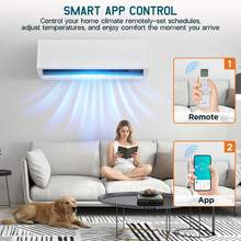 20000 BTU 2 Zone Mini Split AC & Heat Pump – Ductless Inverter System With 9K+9K / 9K+12K / 12K+12K, 25 SEER2, WiFi App Control, Pre-Charged, 208–230V - 雙區 20000 BTU (12k+12k)-WIFI - 查看 4