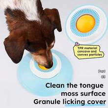 狗與貓舔食玩具,適用液態食物,緩解焦慮,慢食狗舔食球餵食器,防滑舔食碗益智玩具,狗益智玩具,2合1互動零食分發玩具,IQ訓練益智玩具,適合小型與中型犬 - 彩色 - 查看 8