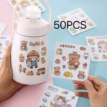 Bộ 50 miếng dán/Với các họa tiết như gấu bông, dứa và xe buýt trường học. Hình ảnh mềm mại, dễ thương và mang lại cảm giác thư giãn. Được làm từ chất liệu tự dính chất lượng cao, chống thấm nước và chống mài mòn, dễ dàng gỡ bỏ mà không để lại cặn keo. - Nhiều màu - Xem 7