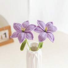 1pc/3pcs/5pcs Artificial Crochet Sunflower, Rose, Tulip, Lily Flower, Fake Flowers, Lifelike Flowers, Desktop Decor, Wall Decor, Suitable For Birthday Gift, Anniversary Gift, Mother's Day Gift, Christmas Gift, Event & Home Decor, Valentine's Day Gift - Multicolor - View 9