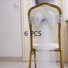 6条闪亮金线椅套，尺寸40*275厘米/15.7*108英寸，适用于婚礼宴会、生日派对、晚宴、酒店招待会、庆典仪式、家庭用餐、节日派对、舞厅、公司小型年会、庭院烧烤、咖啡品鉴会等场合。 - 彩色 - 查看 11