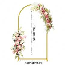 TAIMASI 3 Set Metal Arch Backdrop Stand, Golden Wedding Arch Stand Set Of 3(7.2Ft+6.6Ft +6Ft), Stable Wedding Arch Frame For Wedding Birthday Party Shower Ceremony Graduation Decoration Christmas | Durable Metal Stand, Wedding Decorations Supplies, Anniversary - Gold - View 15