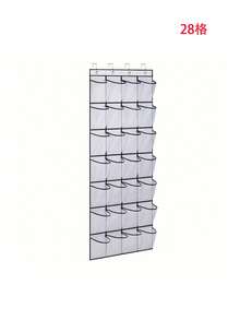 1个门后鞋架，带14/35个大网袋，适用于衣柜、玄关、卧室、浴室、储藏室，可收纳男士运动鞋、女士高跟鞋、人字拖，采用耐用牛津布制成，容量大，节省空间，网状背衬，是理想的礼物之选。 - 黑色 - 查看 14