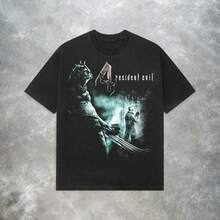 Resident Evil 4 Leon Kennedy T-Shirt, Retro Y2K Game Tee - Black - View 1
