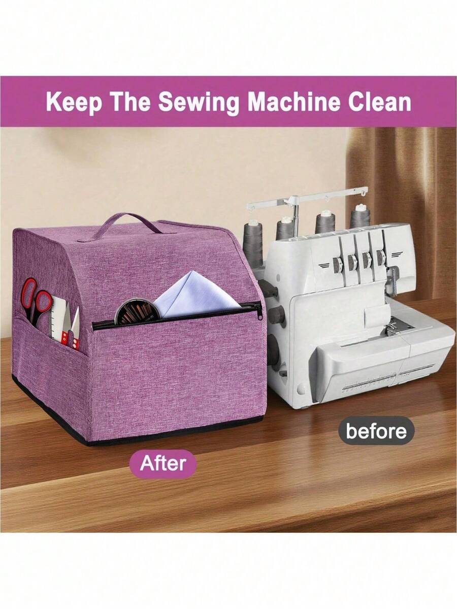 1pc Overlock Sewing Machine Cover Dustproof Bag, Sewing Tool Accessory Pouch, Suitable For Most Standard Overlock Machines - Overlock Machine Dust Cover - View 1