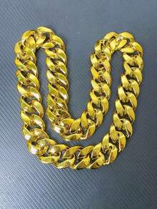 1pc Oversized Fake Gold Chain, Hip Hop Rapper Costume Jewelry Prop - Gold - View 2