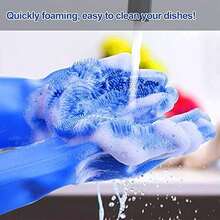 Louis Donné Reusable Silicone Dishwashing Glove, Heat Resistant Kitchen Glove, Silicone Massaging Dishwashing Gloves For Dogs And Cats Care And Pet Grooming Household Kitchen Gloves - / - View 3