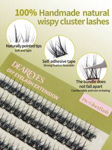 Pestañas postizas con adhesivo DP-02 Racimos de pestañas wispy sin necesidad de pegamento, pestañas de presión reutilizables - Ver 2