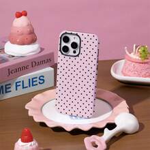 1 ốp lưng điện thoại chấm bi hồng pastel và đen | Phong cách retro | Tương thích với iPhone 17/17 Air/17 PRO/17 PRO MAX/16/7/8/11/12/13/14/15/X/XR/Xs/Plus/Pro/Pro Max/SE2 và Galaxy S23 Ultra/S24 FE/S25 Edge/S26 Plus - Nhiều màu - Xem 10
