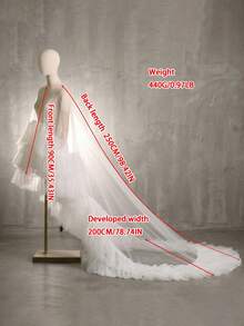 Hochzeits-Bolero, Braut-Cape, Schleier, Schulterbedeckung für Braut, Hochzeitsaccessoires, Rüschenrand Umhang, Schal, weicher Abend-Cape Jacke - Verschiedenfarbig - Übersicht 5