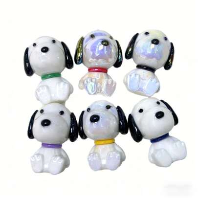 SNOOPY 3件套软橡胶卡通珠子笔配件，带孔，可作手机钥匙扣、包包挂件等DIY饰品制作材料，款式随机，适合新年、情人节、复活节等节日送礼。