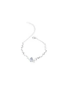 1 pieza Brazalete de diseño minimalista y delicado, accesorio de lujo, gran regalo para novia o mejor amiga - Plateado - Ver 4