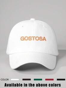 1顶女士刺绣“GOSTOSA”棒球帽，可调节户外防晒休闲帽，适合春季、秋季、旅行、海滩，男女皆宜，Y2K风格 - 棒球帽 - 查看 1