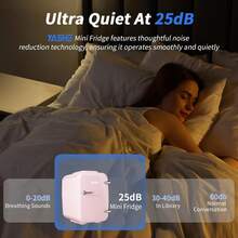 OSTBA Mini Fridge, 4 Liter/6 Cans Small Fridgerator For Bedroom,  Thermoelectric Cooler And Warmer For Skincare Drink Office Dorm Car, White - 粉色 - 查看 7