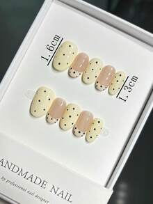 Bộ dụng cụ làm móng nghệ thuật hình oval chấm bi kiểu Pháp thủ công. - Nhiều màu - Xem 3