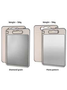 1pc Multifunctional Double-Sided Stainless Steel Defrosting Cutting Board With Sharpener, Textured Surface, Rust-Proof, Anti-Mold TPR Material, Suitable For Home And Outdoor Use - Apricot - View 4