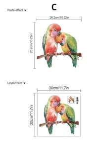 1 pieza Adhesivo decorativo de pared con loro, Vinilo autoadhesivo y removible para sala de estar, dormitorio, baño, decoración del hogar - Vinilos decorativos para pared - Ver 11