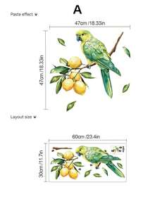 1 pieza Adhesivo decorativo de pared con loro, Vinilo autoadhesivo y removible para sala de estar, dormitorio, baño, decoración del hogar - Vinilos decorativos para pared - Ver 9