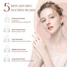 Blackhead Pore Removal Vacuum, Facial Pore Cleanser - 5 Suctions, 5 Probes, USB Rechargeable Blackhead Vacuum Kit, Acne Removal Tool For Adults. Suitable For Bathrooms. Bedchamber. Holiday Gifts For Female Friends And Female Classmates In Places Such As Travel,Back To School - Thiết bị làm sạch da - Xem 5