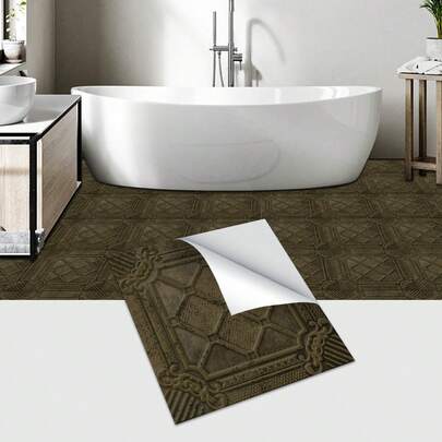 20*20 cm, styl vintage, postarzane, grube, matowe, samoprzylepne płytki podłogowe/ścienne z PVC, odpowiednie do samodzielnego montażu w kuchni, łazience, pralni, wystroju kampera