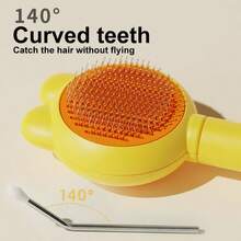 Brosse auto-nettoyante pour animaux de compagnie, brosse douce anti-perte de poils, désemmatoçage automatique, convient aux chats et aux chiens, poils en matériaux mixtes (acier inoxydable + plastique), fonctionnement manuel sans recharge, 5 couleurs au choix, brosse de toilettage anti-perte de poils - Voir 9
