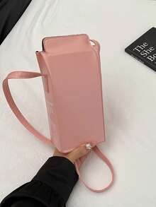 Túi hình hộp sữa dâu tây sáng tạo, túi đựng điện thoại nữ mới, túi đeo vai chéo thiết kế độc đáo, túi vuông nhỏ xinh xắn. - Hồng - Xem 9