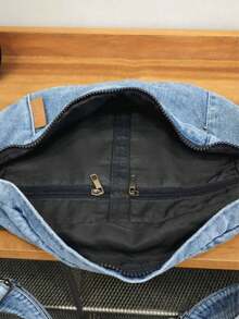 Women Fashion Solid Color Versatile Casual Fanny Pack - 藍色 - 查看 4