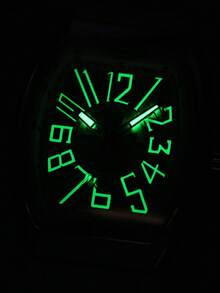 Men's Starry Sky Barrel Luxury Watch With Silicone Strap - Apricot - View 9