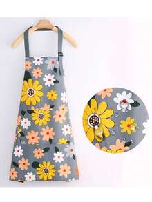 1pc Waterproof Printed Apron, Fashionable Polyester Kitchen Apron, Adjustable Women's Apron, Suitable For Manicurists, Cooking, Baking, Grilling And DIY Projects, Gardening And Cooking - Oil-Proof, Kitchen, Bathroom, Kitchen Supplies, Household Items, Mother's Day, Unisex, Kitchen Essential - Multicolor - View 4