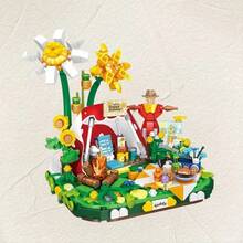 Set de bloques de construcción de casa de campamento de otoño con oso de peluche, que incluye casa de animales recortable, decoración del hogar, alivio del estrés, adecuado como regalo para cumpleaños, Halloween/Acción de Gracias/Navidad - Multicolor - Ver 3