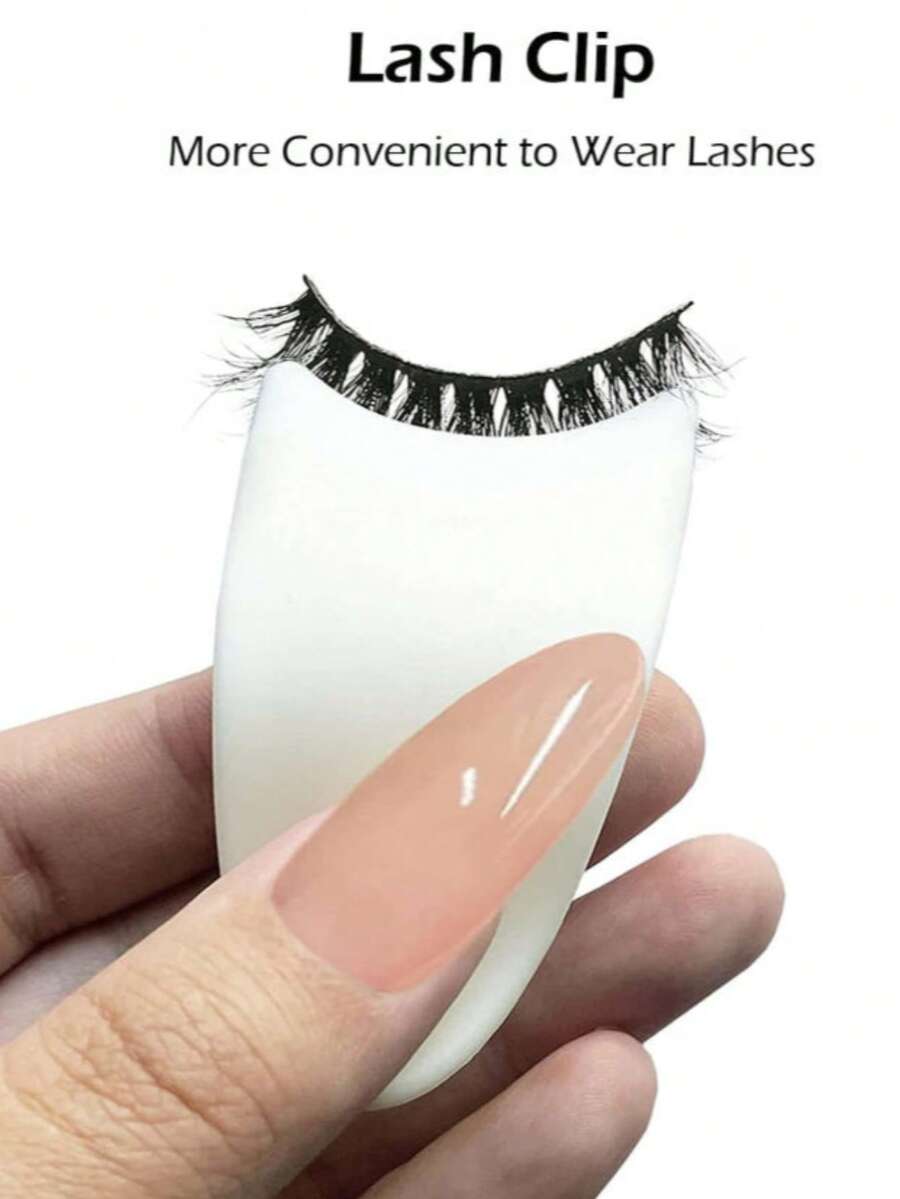 2pcs Eyelash Curler & Applicator Tool Set, Suitable For Wearing False Eyelashes, Makeup Tools, Plastic False Eyelash Holder For Applying Fake Lashes, Clip-On Eyelash Accessories - White - View 1