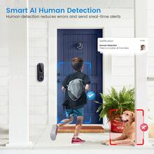 2K Smart Video Doorbell Camera, Infrared Night Vision, Smart Motion Detection, Two-Way Audio, Real-Time Viewing, Battery-Powered - 查看 3