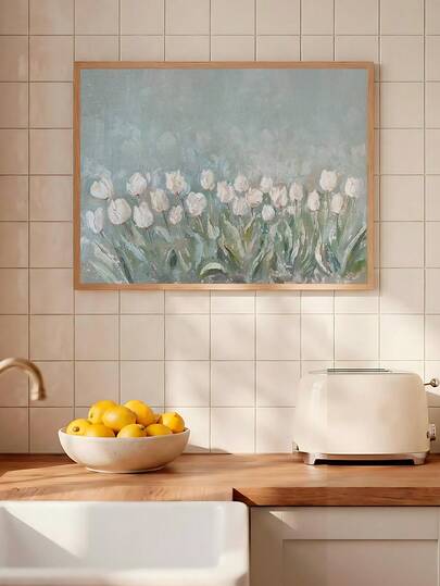 1 bức tranh hoa tulip cổ điển mùa hè, tranh hoa trắng mùa xuân, trang trí nhà kiểu nông trại, tranh sơn dầu đồng cỏ hoa dại màu xanh, tranh nghệ thuật treo tường kiểu Pháp, quà tặng lễ hội, món quà lý tưởng cho bạn bè, tranh trang trí phòng ngủ, trang trí phòng khách, trang trí văn phòng, tranh nghệ thuật treo tường, trang trí nhà cửa, trang trí phòng, tranh canvas treo tường, áp phích, tranh treo tường có khung, khung tùy chọn.