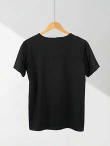 Blusas femininas de verão Plus Size - Tamanhos grandes - Camiseta feminina plus size com estampa de rosas, gola redonda, tamanhos 0XL a 8XL, em algodão. - Preto - Ver 4