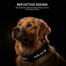 1 pieza Collar protector para rastreador Airtag, collar reflectante ajustable para perros medianos y grandes, collar de nailon para mascotas (Airtag no incluido) - Morado - Ver 8