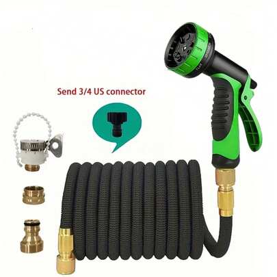 FLOWERS SPRAL Garden Hose Expandable Hose With Nozzle, Lightweight & Durable, No-Kink Flexible Hose For Car Washing, Outdoor