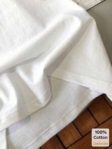 Áo thun tay ngắn raglan dáng lửng bằng cotton in chữ, kiểu dáng thời trang và thanh lịch màu đen trắng. - đen và trắng - Xem 7