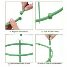12pcs Plant Support Rack, Semi-Circle Plastic Plant Support Cage, Gardening Supplies, Suitable For Outdoor Large Planters, Garden Decor, Small Plants, Flowers, Vegetables, Indoor Potted Plants - B - View 6