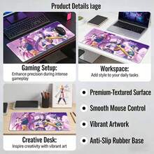 Thảm lót bàn MINISO cỡ lớn hình nhóm nhạc nữ Kpop, đế cao su chống trượt, lót chuột chơi game, chống thấm nước và chống mài mòn, kiểu dáng anime dễ thương, phù hợp cho game thủ, văn phòng và sử dụng tại nhà. - Bộ ba nhóm nhạc nữ - Xem 6