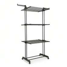 DASCK Tendedero Plegable 3 Niveles con Ruedas Interior - Negro - Ver 9