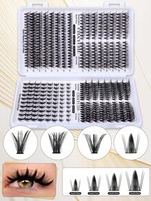 528/544/608pcs D-Curl 10-16mm Wide Stem DIY False Eyelash Clusters, Natural & Thick, Reusable, Suitable For Daily Life, Wedding, Date, Party, Music Festival, Spring, Travel, Mother's Day Gift - D - View 6