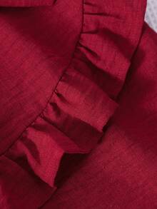 2件套 女童休闲可爱樱桃印花荷叶边吊带背心和红色蝴蝶结半裙，春夏款 - 紅色 - 查看 9