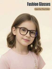1pc Kids Daily Computer/Gaming Glasses, PC Frame Glasses, Unisex Retro Minimalist Anti-Blue Light Glasses - A - Xem 6